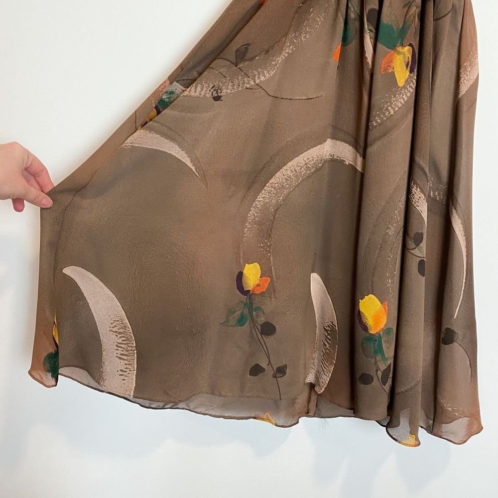 Vintage 70s Jody of California A-Line Floral Boho Hippe Dress Peekaboo Shoulder - Picture 8 of 12